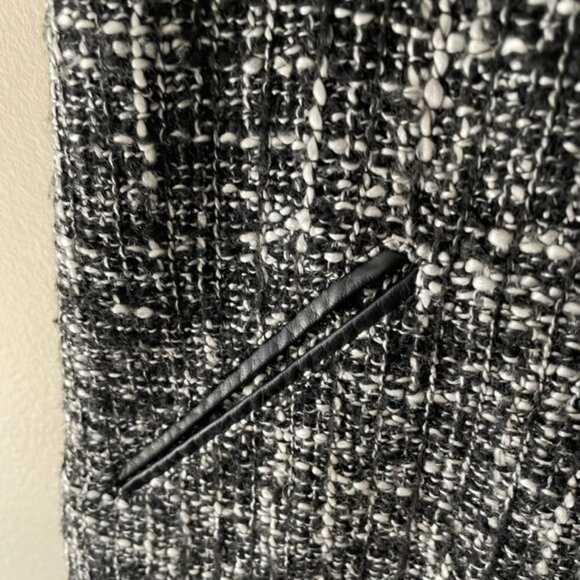 Dana Buchman Size 12 Tweed Dress Leather Trim - Picture 4 of 8